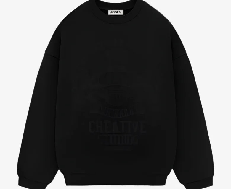 Oversized Line Black 57 Patch Sweatshirt